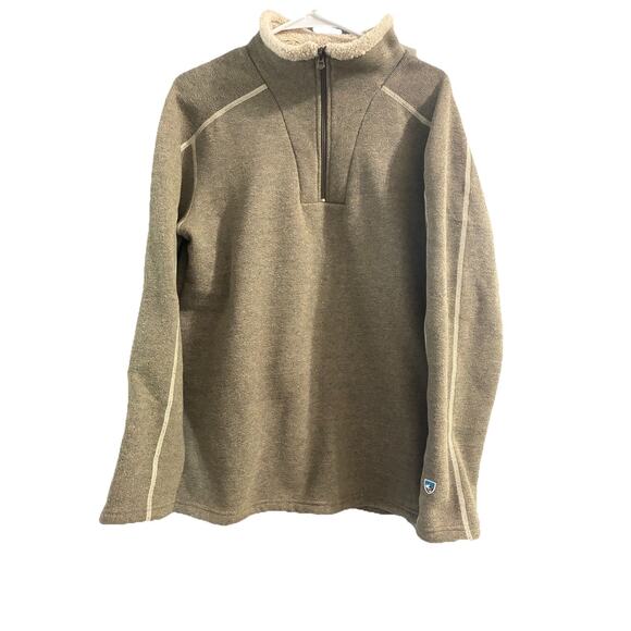 Kuhl Europa 1/4 Zip Sweater Mens Sz M Oatmeal Brown Alfpaca - Picture 1 of 6